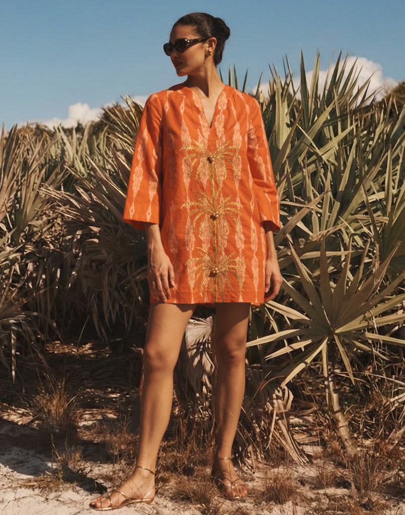 Image of Ines Caftan Mini Dress