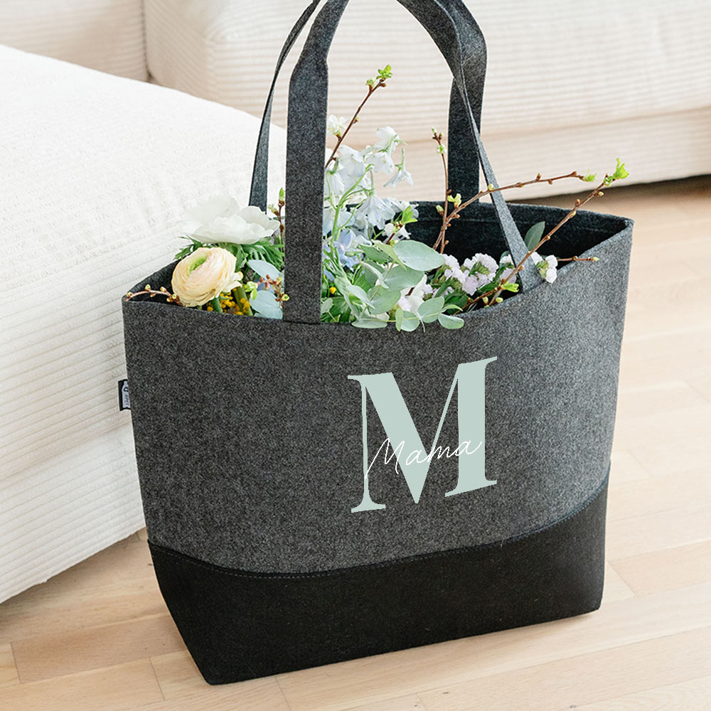 Image of Personalised Felt Tote With Monogram