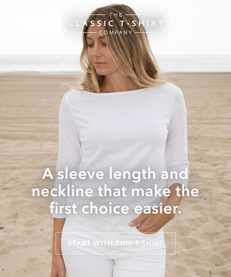 A sleeve length and neckline that makes the first choice easier.