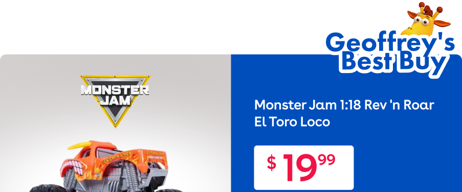 Monster Jam El Toro Loco toy truck on sale for $19.99.