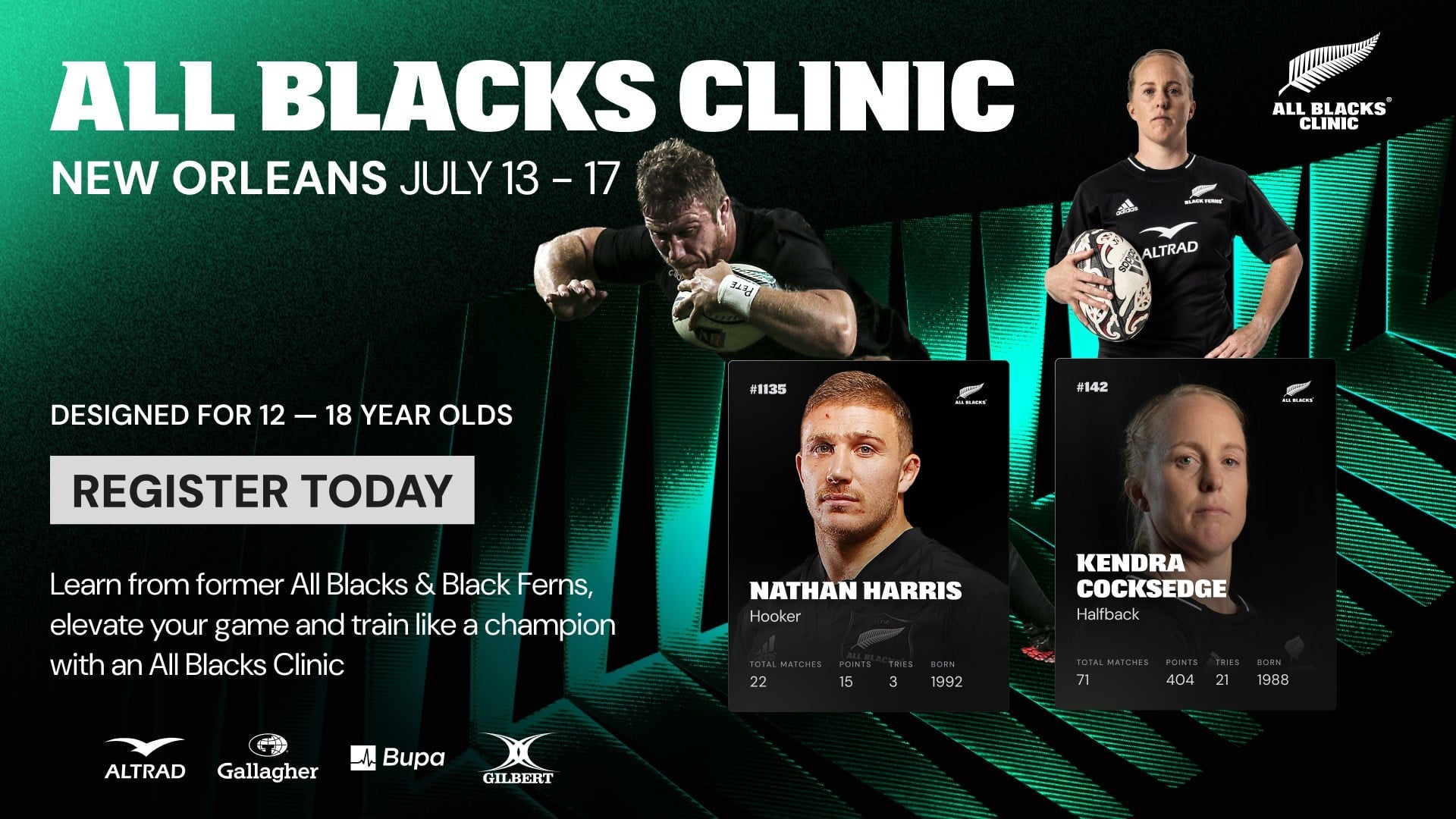 All Blacks Clinic USA July 13–17