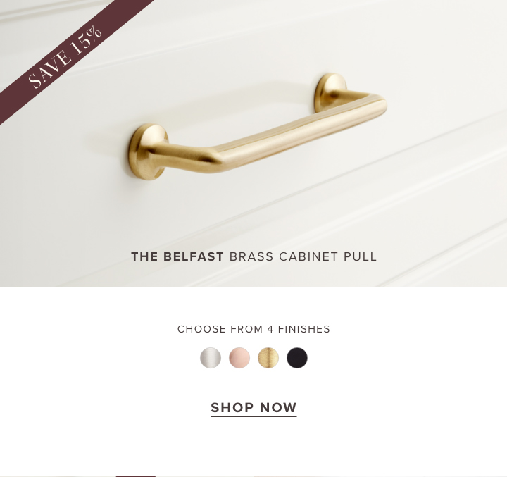 The Belfast Brass Cabinet Pull - Choose from 4 finishes. Shop Now