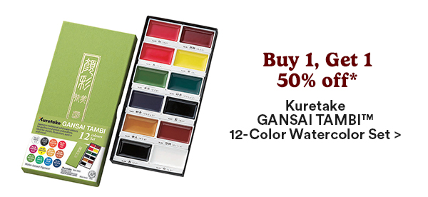 Buy 1 Get 1 50% off* Kuretake GANSAI TAMBI 12 Color Watercolor Set >