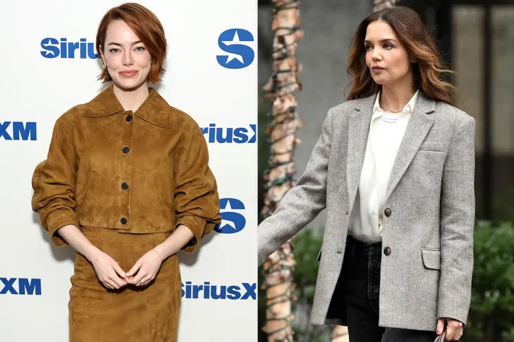 Emma Stone Proved That Brown Suede Is the Ultimate Fall Closet Staple — and Katie Holmes Agrees