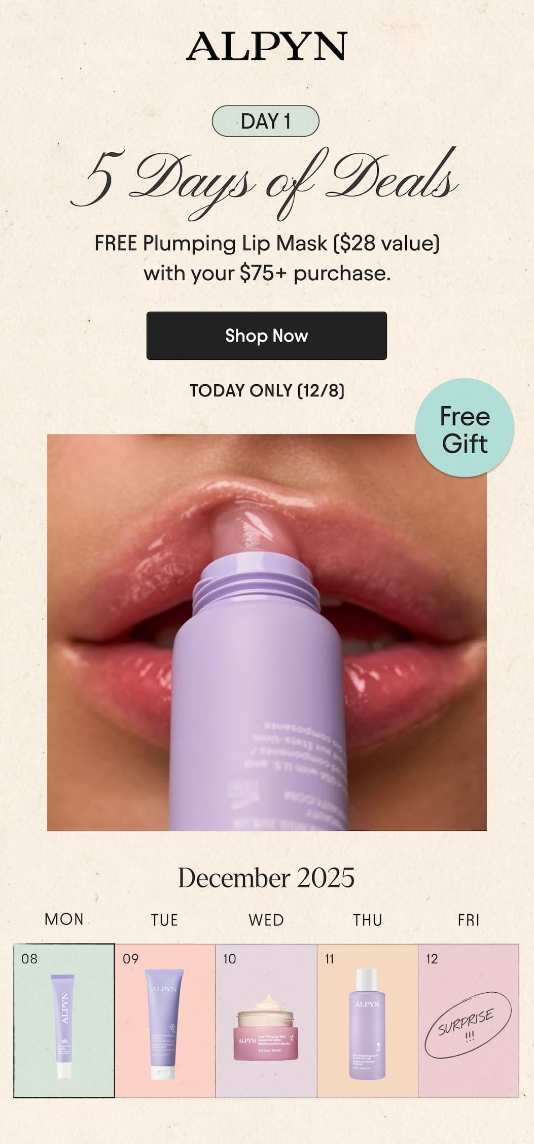 Free Plumping Lip Mask on orders over $75