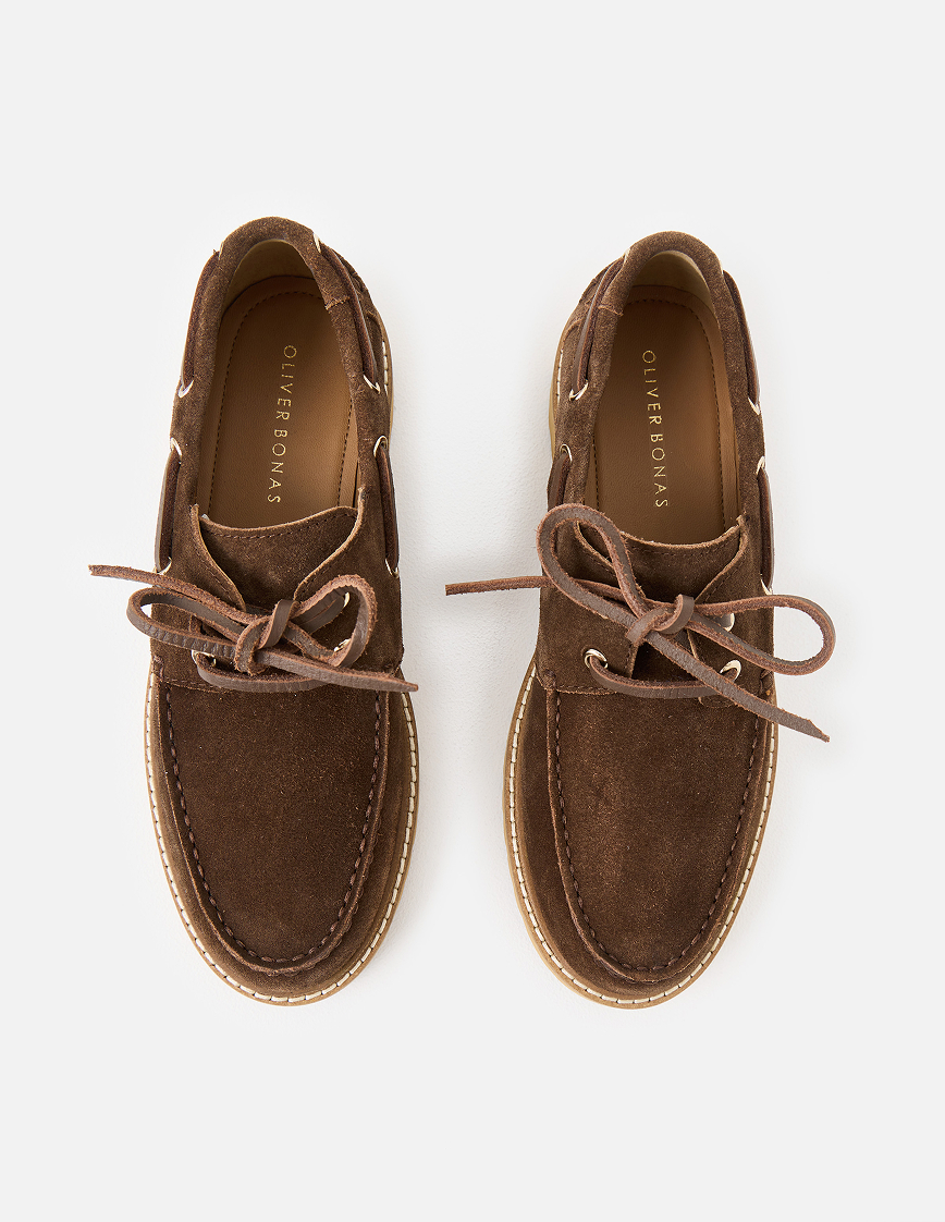 Chocolate Brown Suede Chunky Loafers