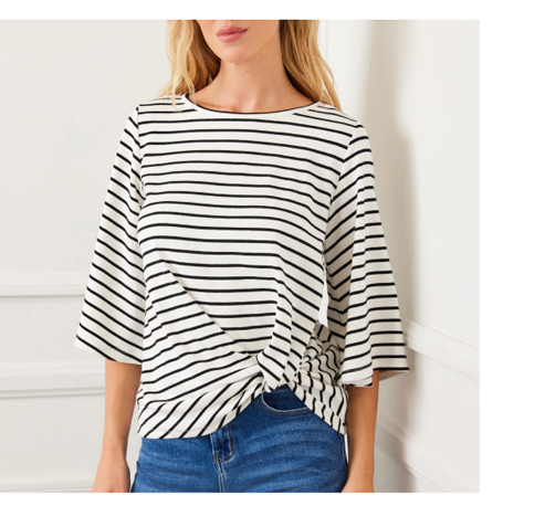 Flare Sleeve Pick-Up Top