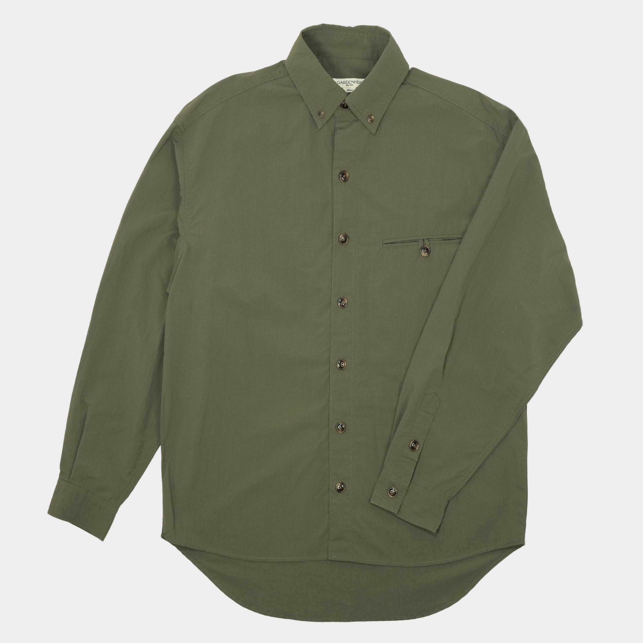 Image of Japanese Recycled Nylon Breezer Shirt in Olive