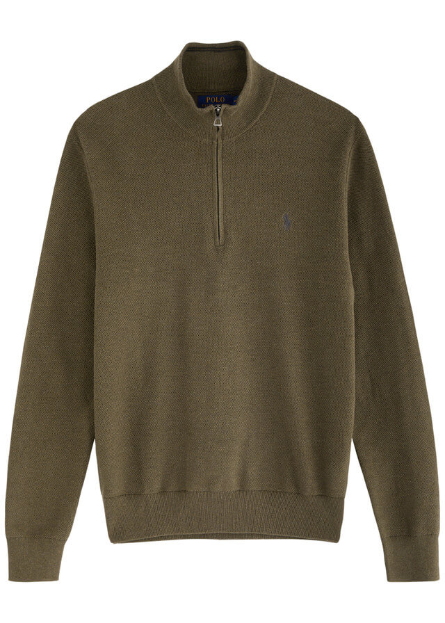 POLO RALPH LAUREN Half-zip logo cotton jumper