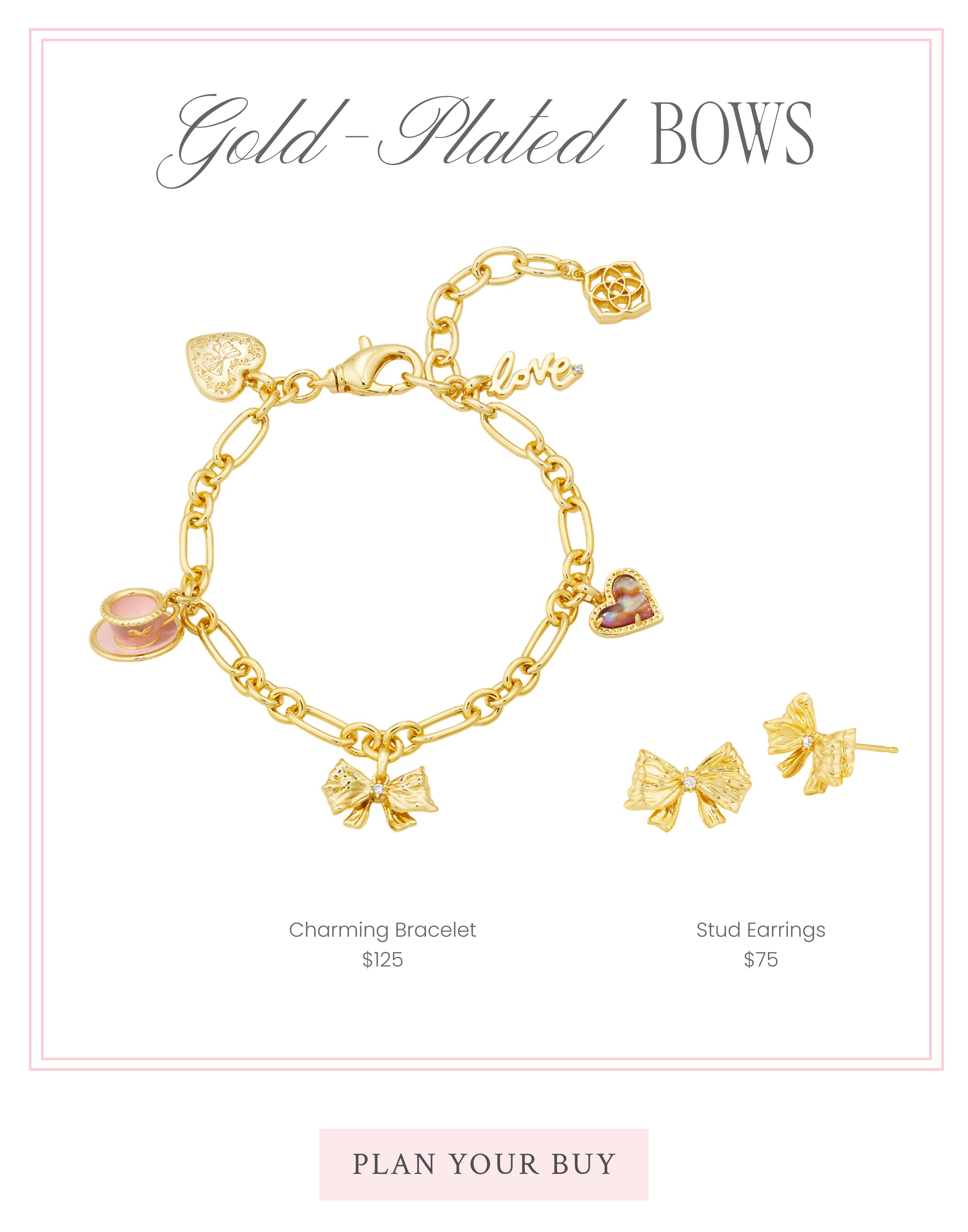 Bling bling! Everyone’s favorite collaboration is back, for 24 hours only. Pre-order the Kendra Scott x LoveShackFancy capsule collection beginning tomorrow at 10AM EST until Wednesday, the 14th at 10AM EST. Check out what’s launching below—it’s giving jewelry box dreams…