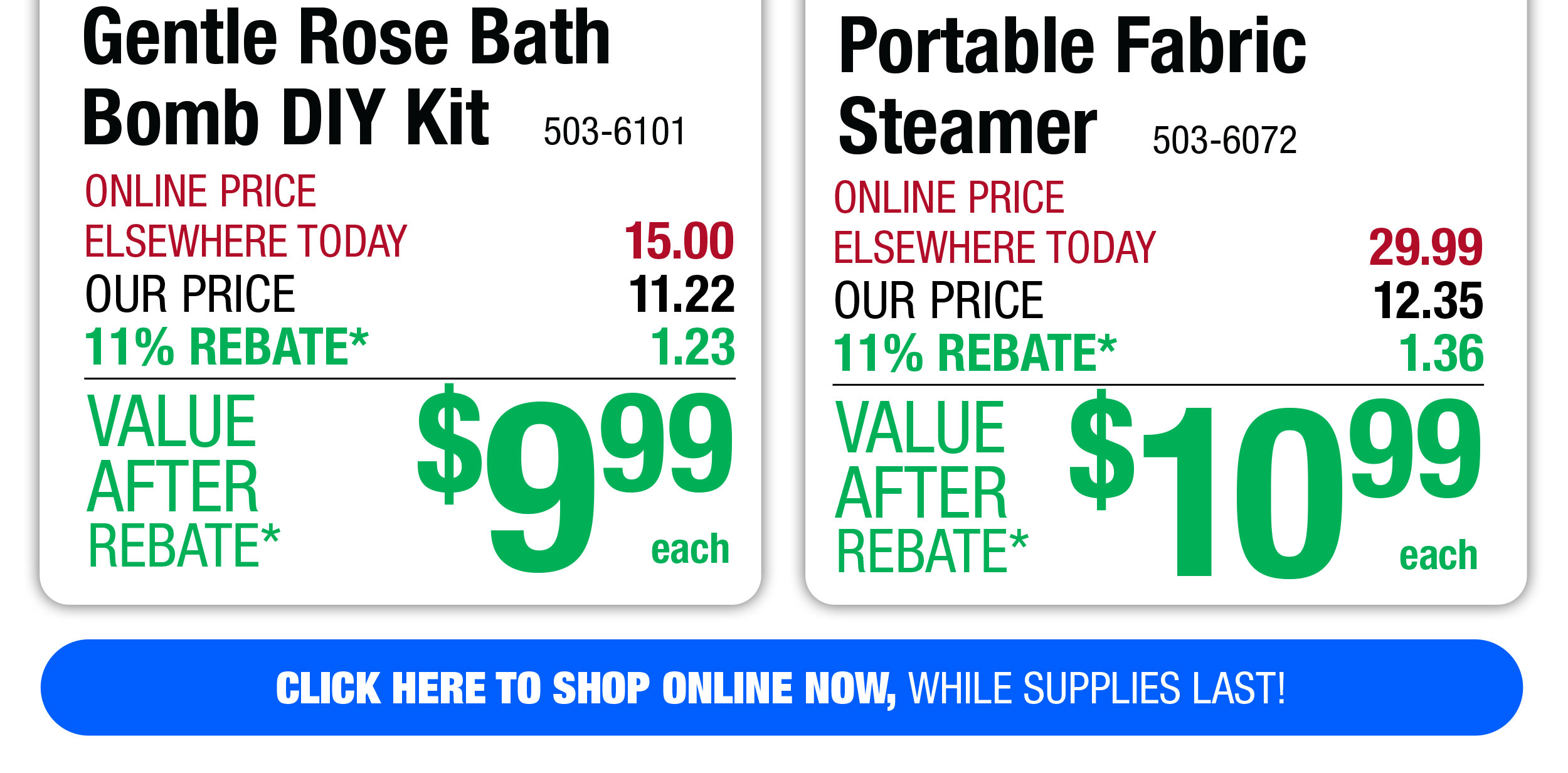 Portable Fabric Steamer - ONLY $10.99 After Rebate*!