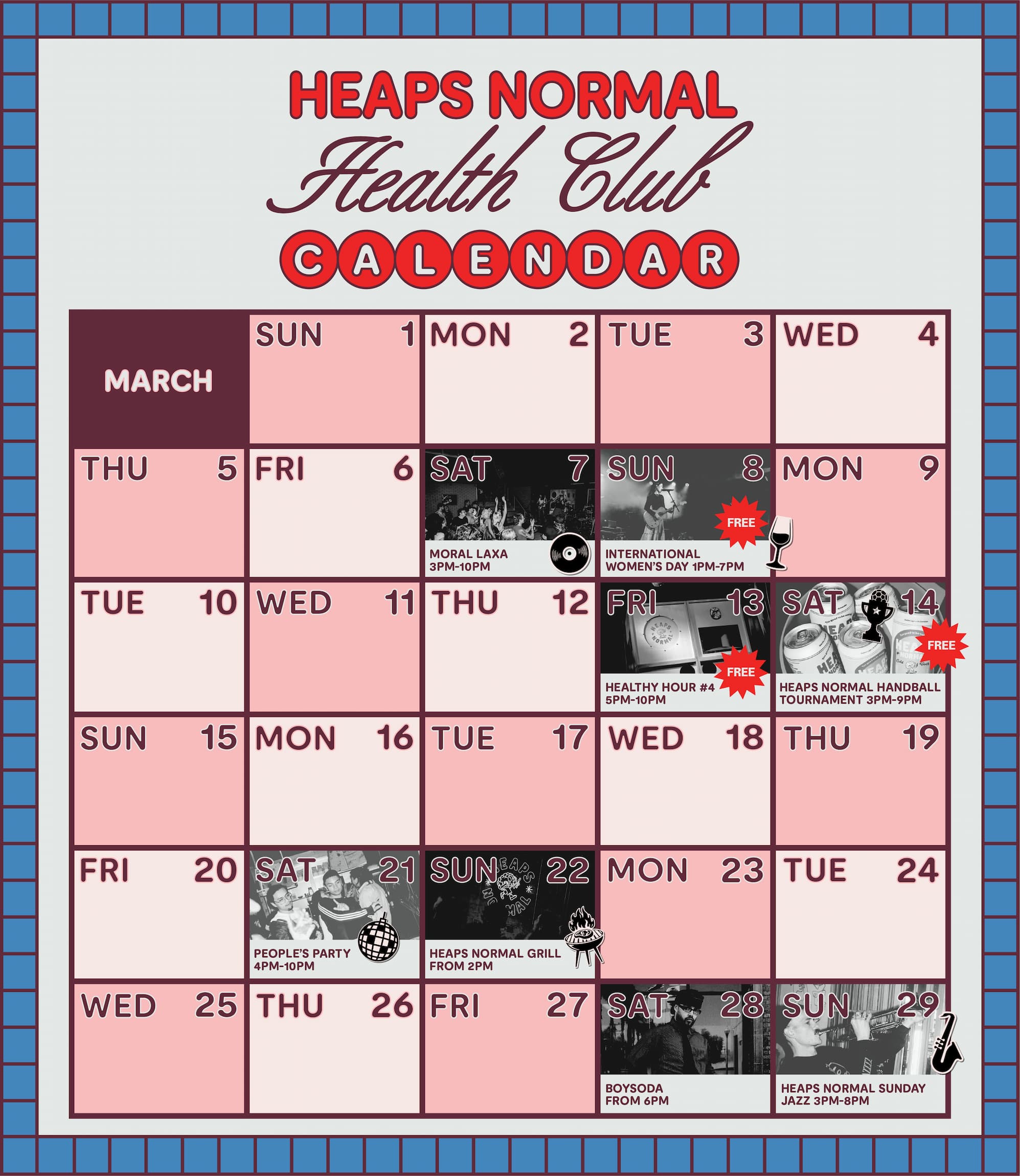 WHAT'S ON IN MARCH AT THE HEALTH CLUB?