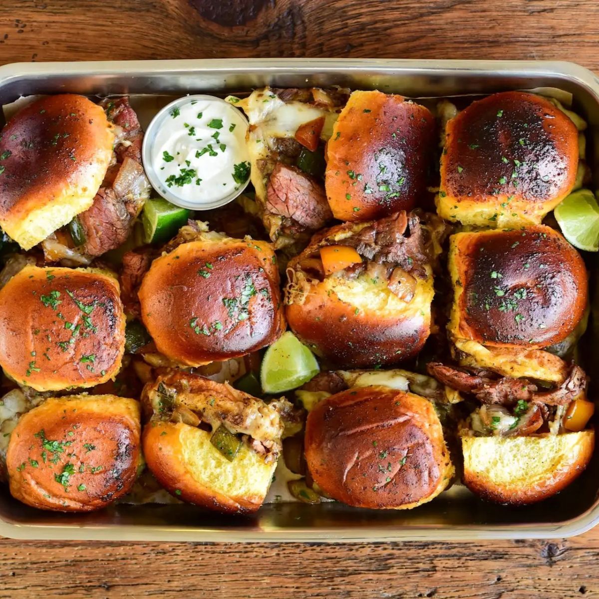 IMG: Steak Fajita Pull-Apart Sliders