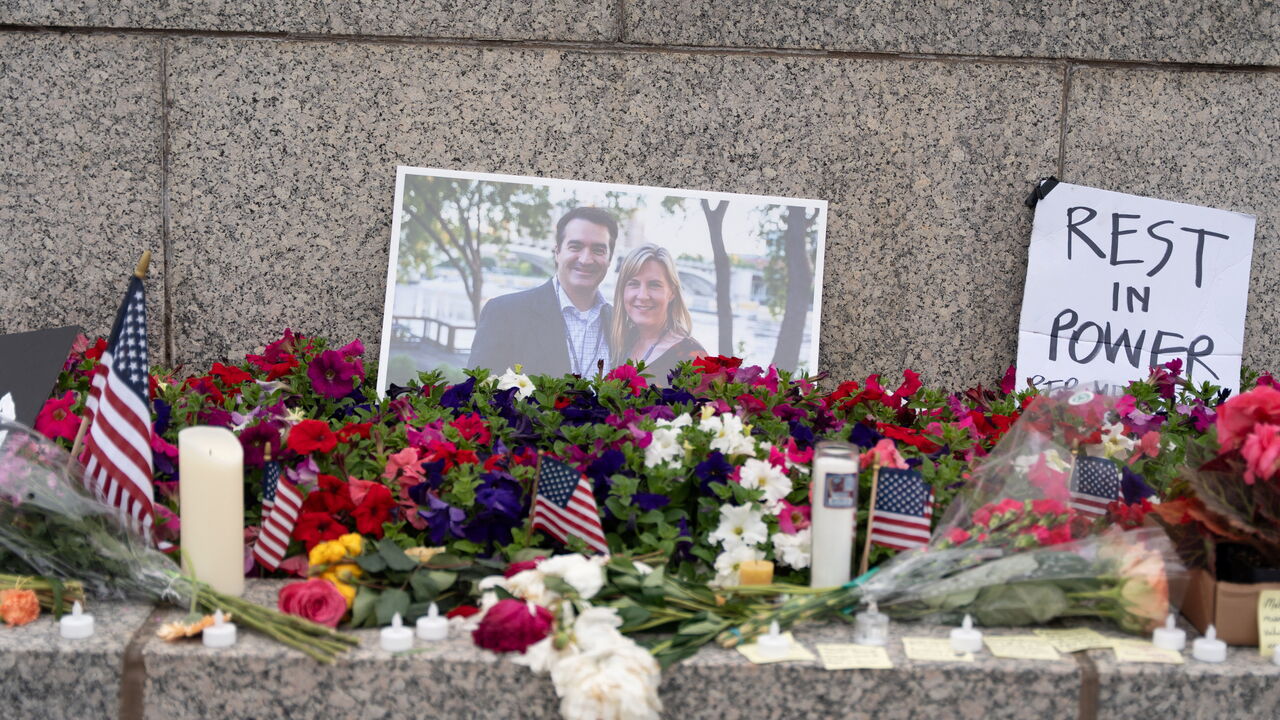 A memorial sits outside the Minnesota State Capitol in honor of murdered Democratic state assemblywoman Melissa Hortman and her husband Marc.