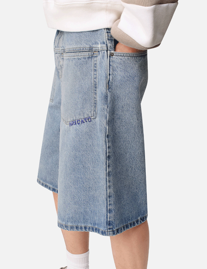 Invert Denim Shorts in Light Blue