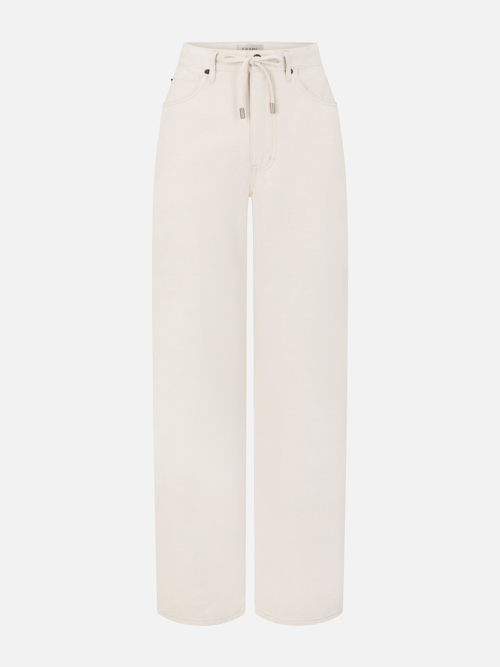 THE OFF DUTY DRAWSTRING BOW IN NATURAL ECRU