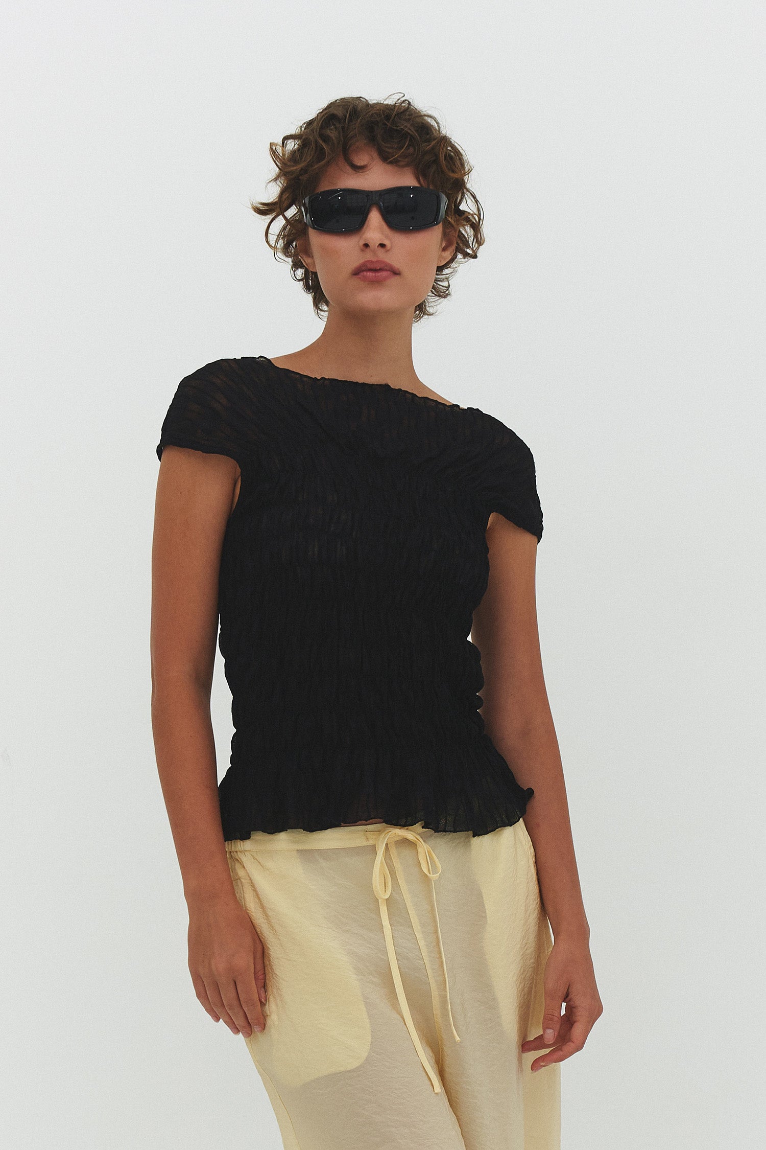 Image of Ruched Ross Slvless Top