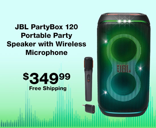 JBL PartyBox 120 Portable Party Speaker with Wireless Microphone