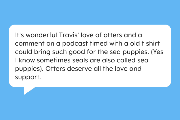 A GIF of fan comments sharing their happiness and appreciation for the Taylor Swift t-shirt campaign