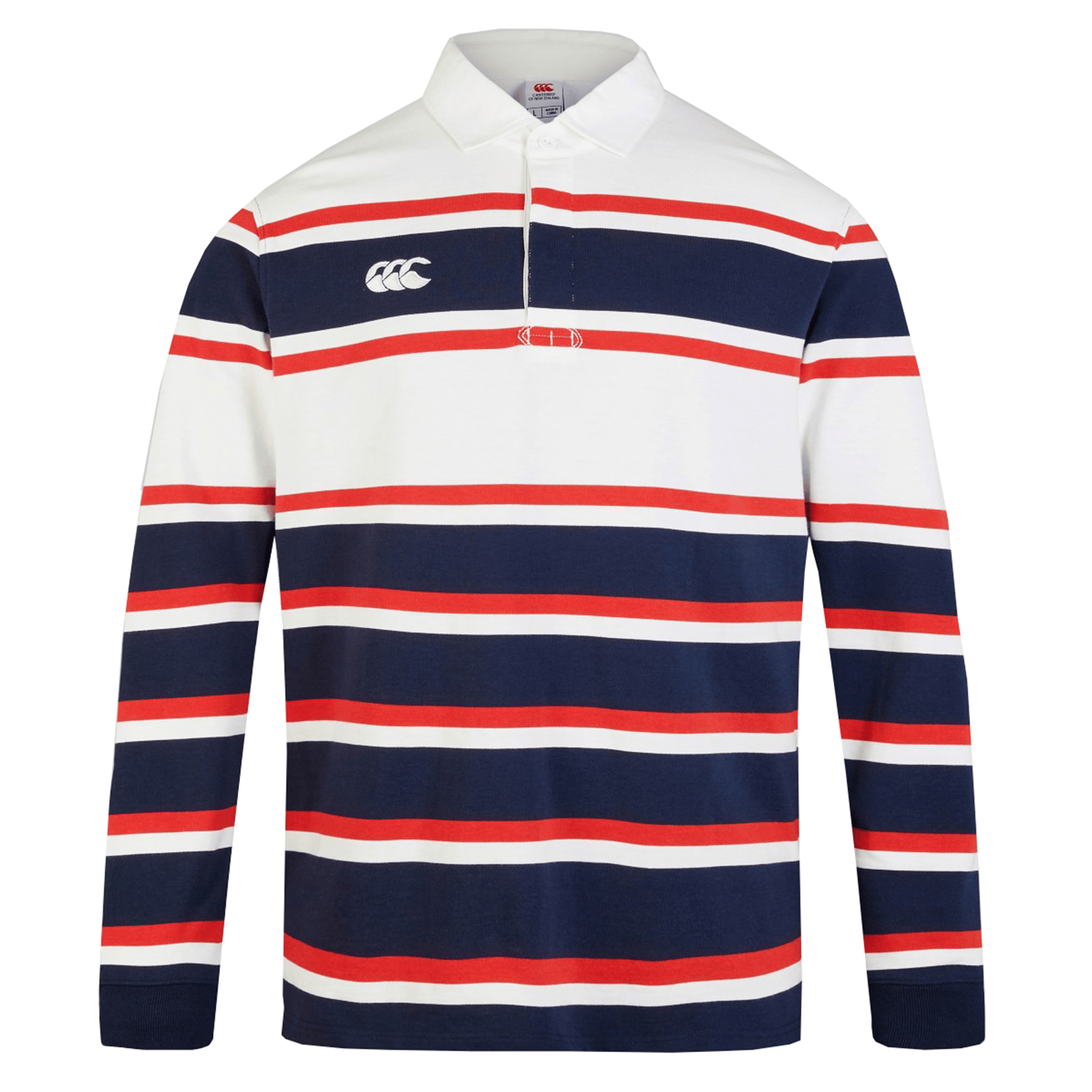 Image of Canterbury Engineered Long Sleeve Striped Rugby Jersey