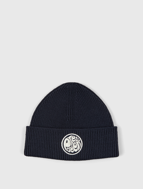 Navy logo knit beanie
