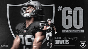 Brock Bowers ranked No. 60 on 2026 NFL Top 100 list
