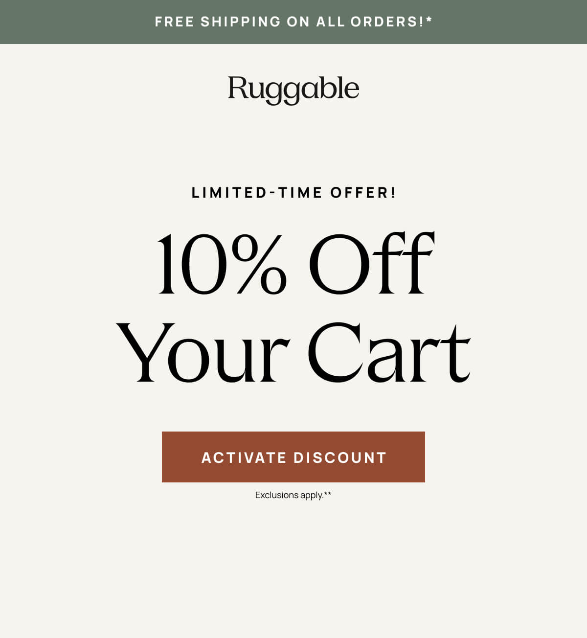 Free Shipping On All Orders!*