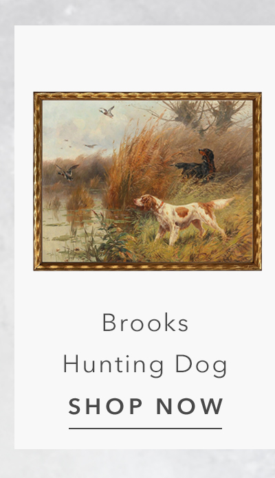Brooks Traditional Brown Hunting Dog Gold Frame Painting