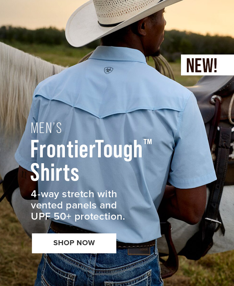 Men's FrontierTough Shirts 4-way stretch with vented panels and  UPF 50+ protection.
