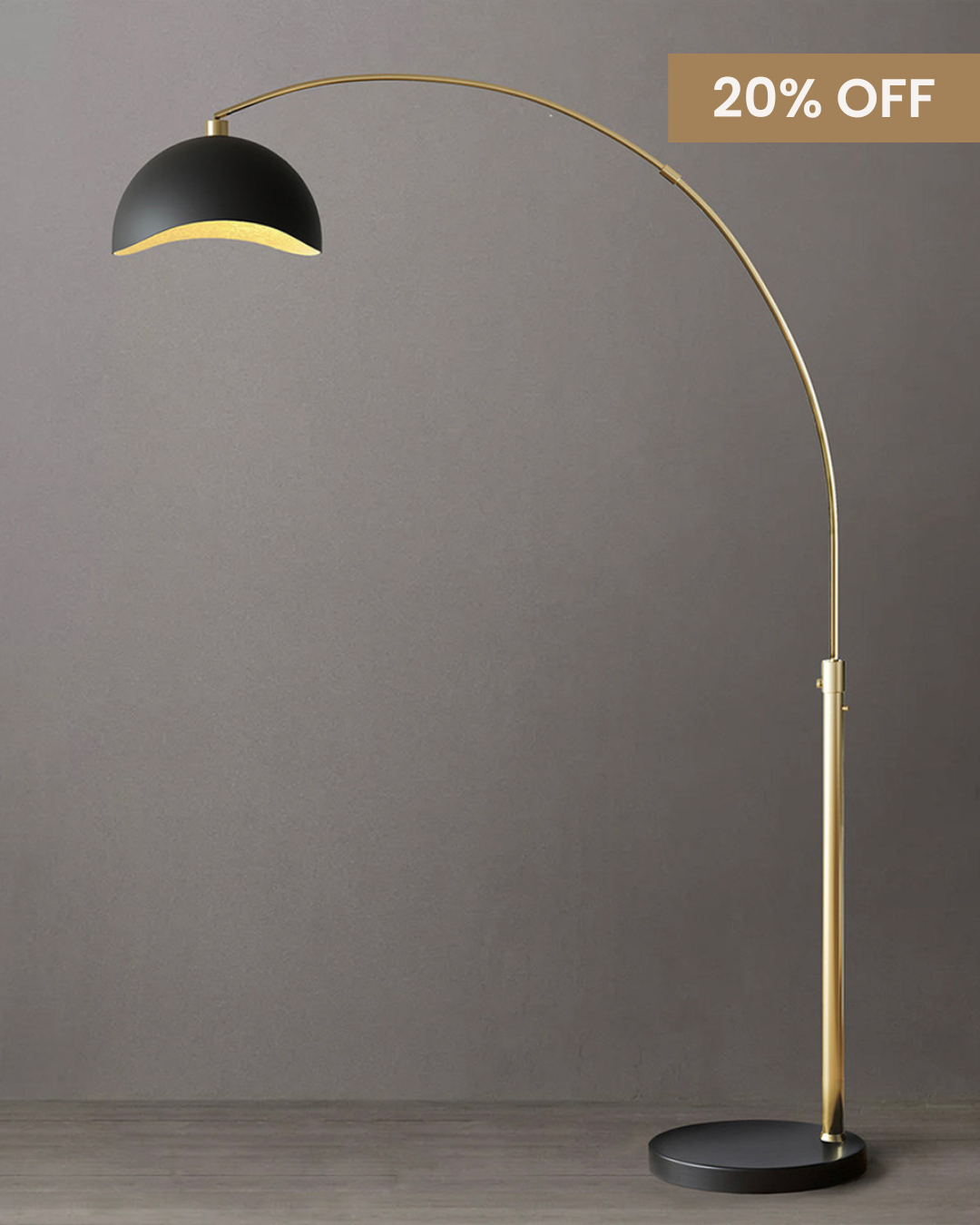 Luna Arc Lamp Brass
