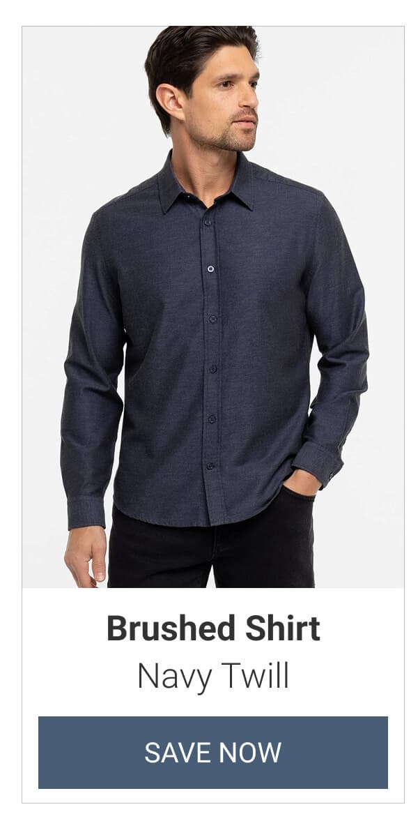 Navy Twill Brushed Shirt