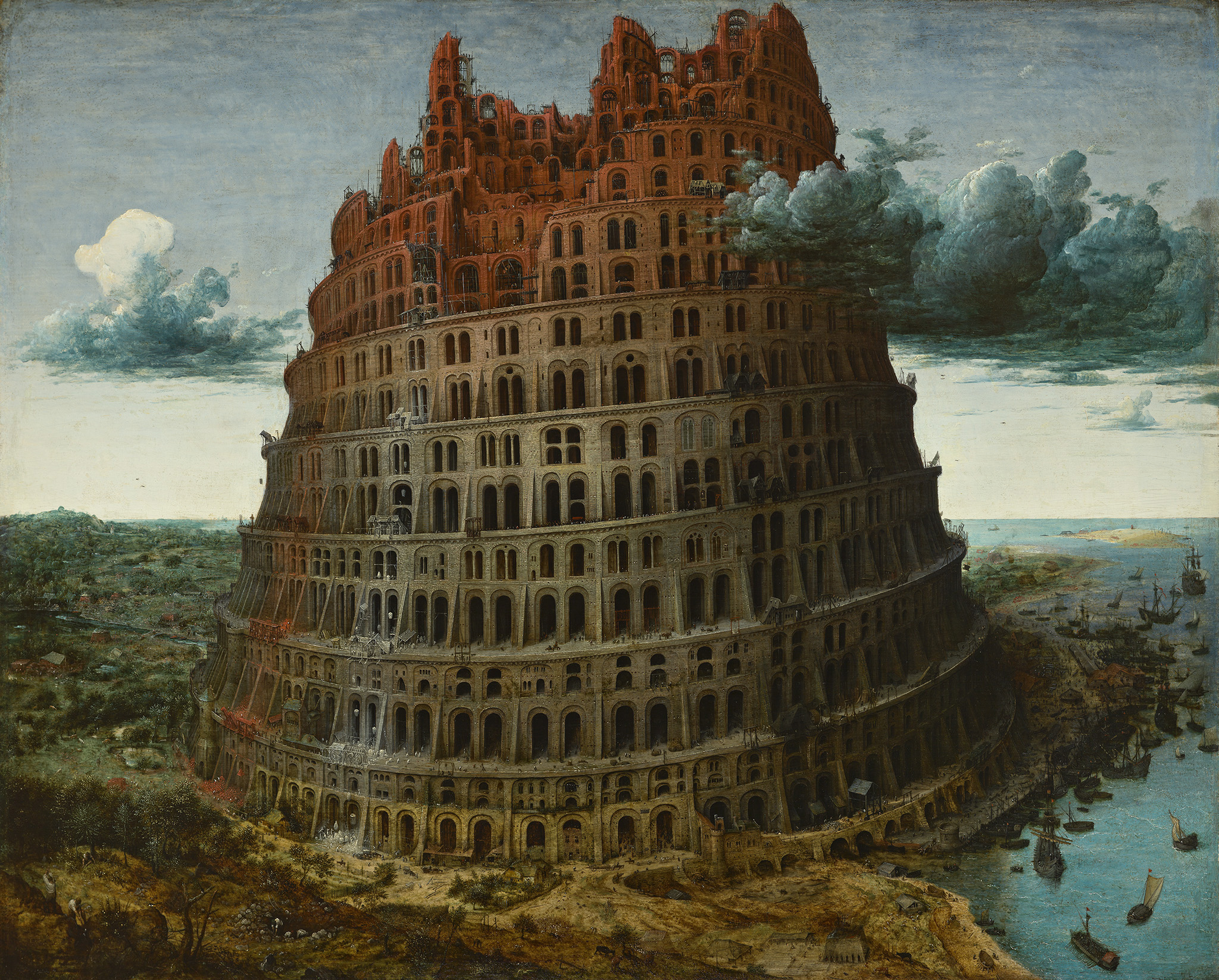 An imagined rendering of the Tower of Babel 
