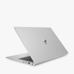 A HP EliteBook business laptop, likely a G7 or G8 on a gray tile.