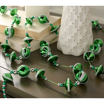 Set of (2) 6' Glass Peppermint Garlands by Valerie