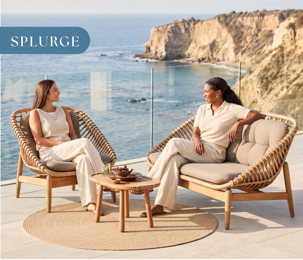 Cane-line Royal Strington lounge set on a luxury outdoor patio