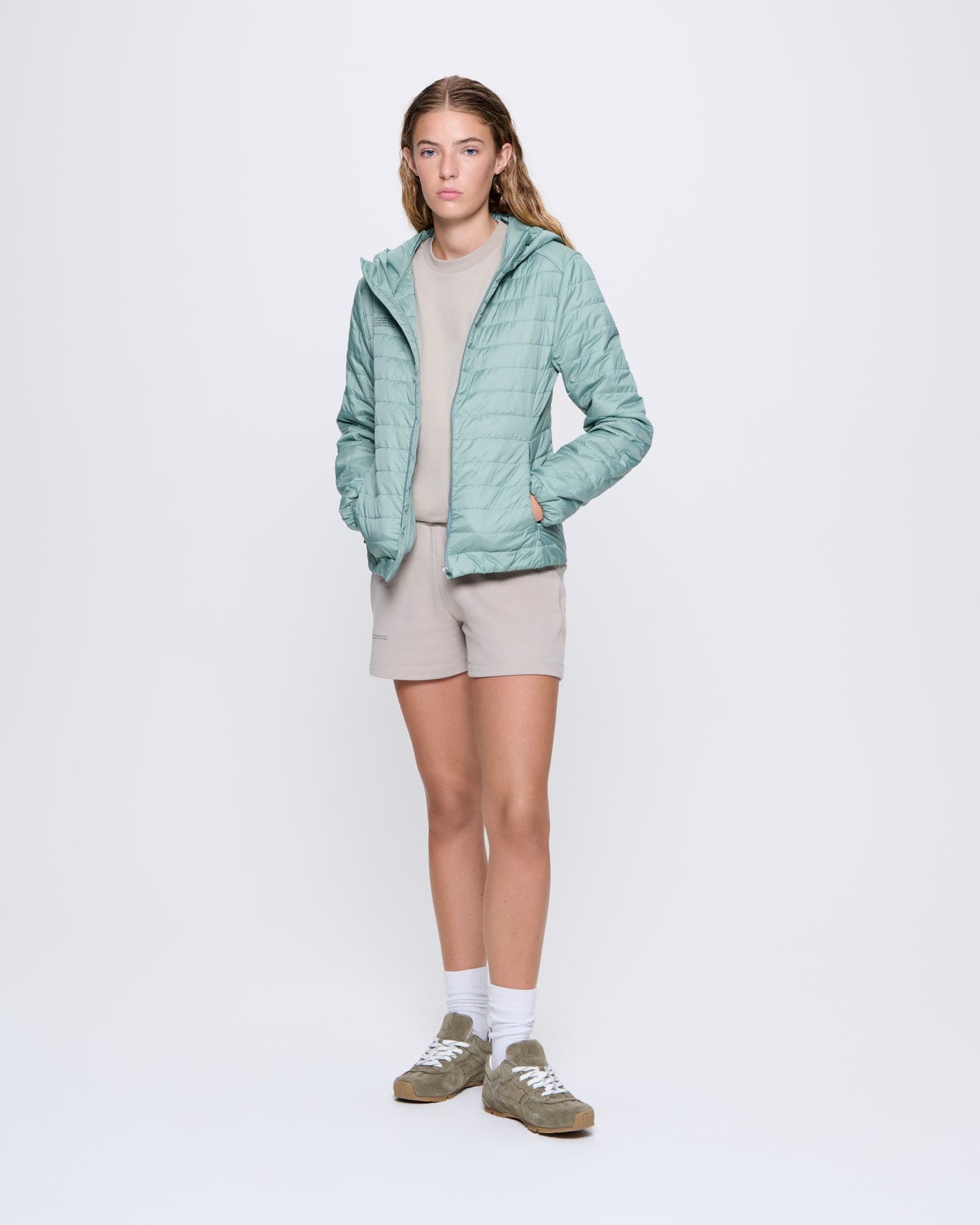 Image of Womens Flower-Warmth Lite Jacket—Sage Green