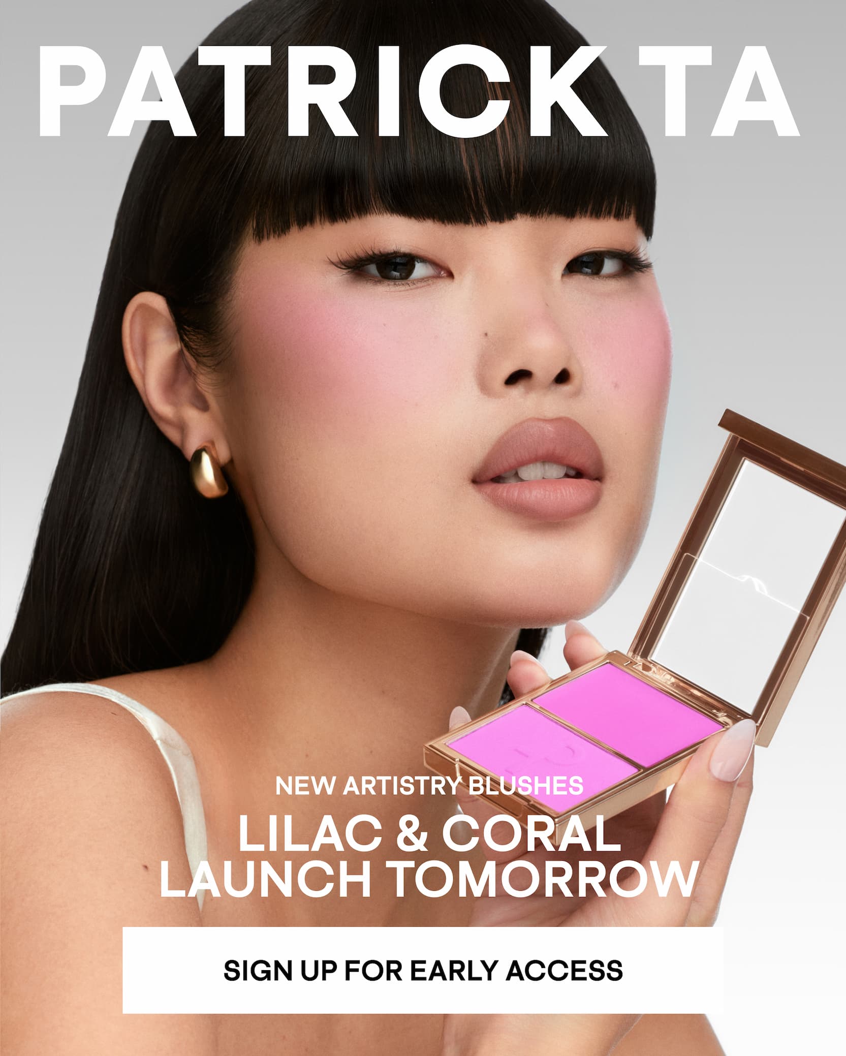 Patrick Ta lilac and coral blush duo on model launching tomorrow