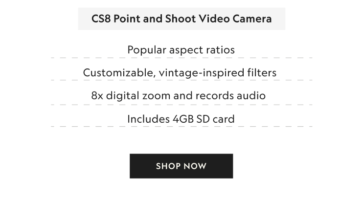 CS8 Point and Shoot Video Camera