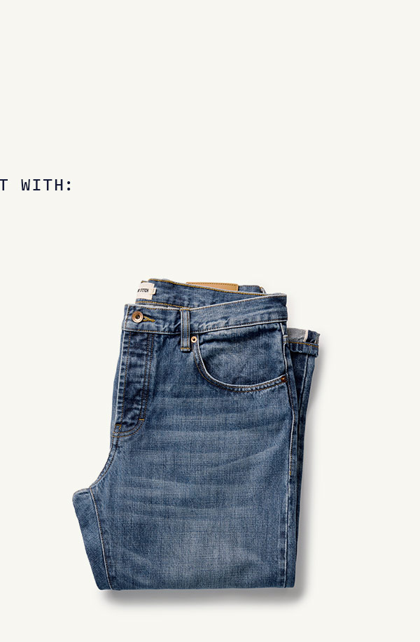 The Straight Jean in Rinsed Organic Selvedge/Mid Wash Organic Selvedge