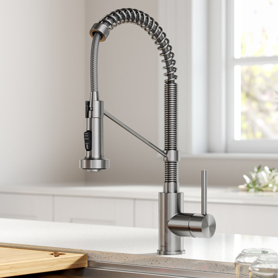 KRAUS Bolden Commercial Style 2-Function Single Handle Pull Down Kitchen Faucet