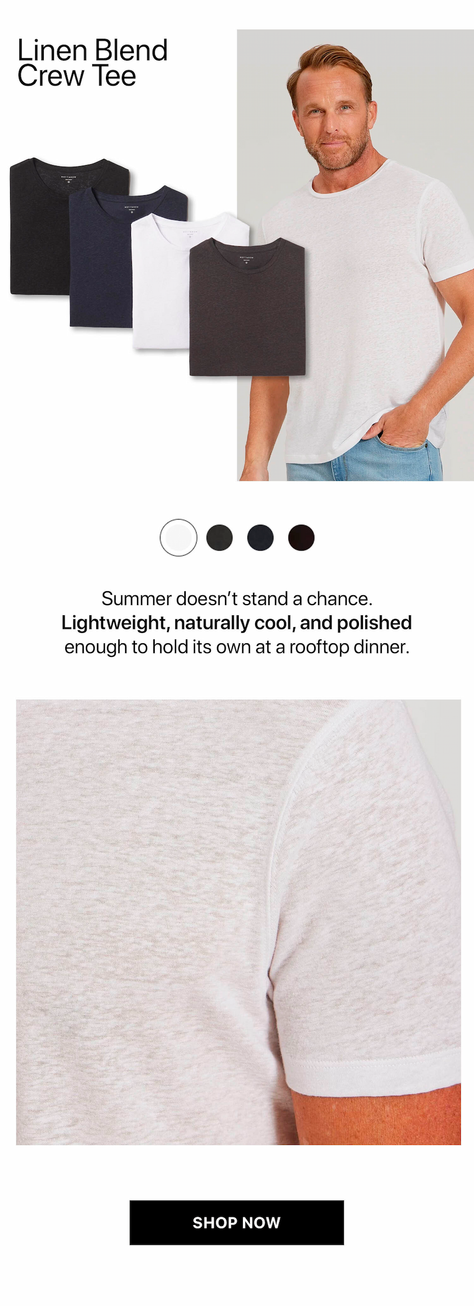 Linen Blend Crew Tee