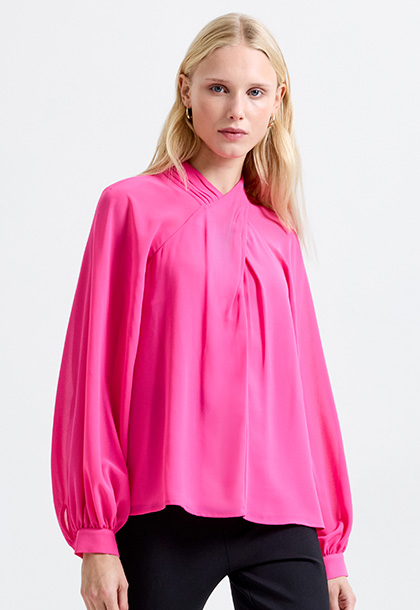 Eden Georgette Long Sleeve Wrap Blouse