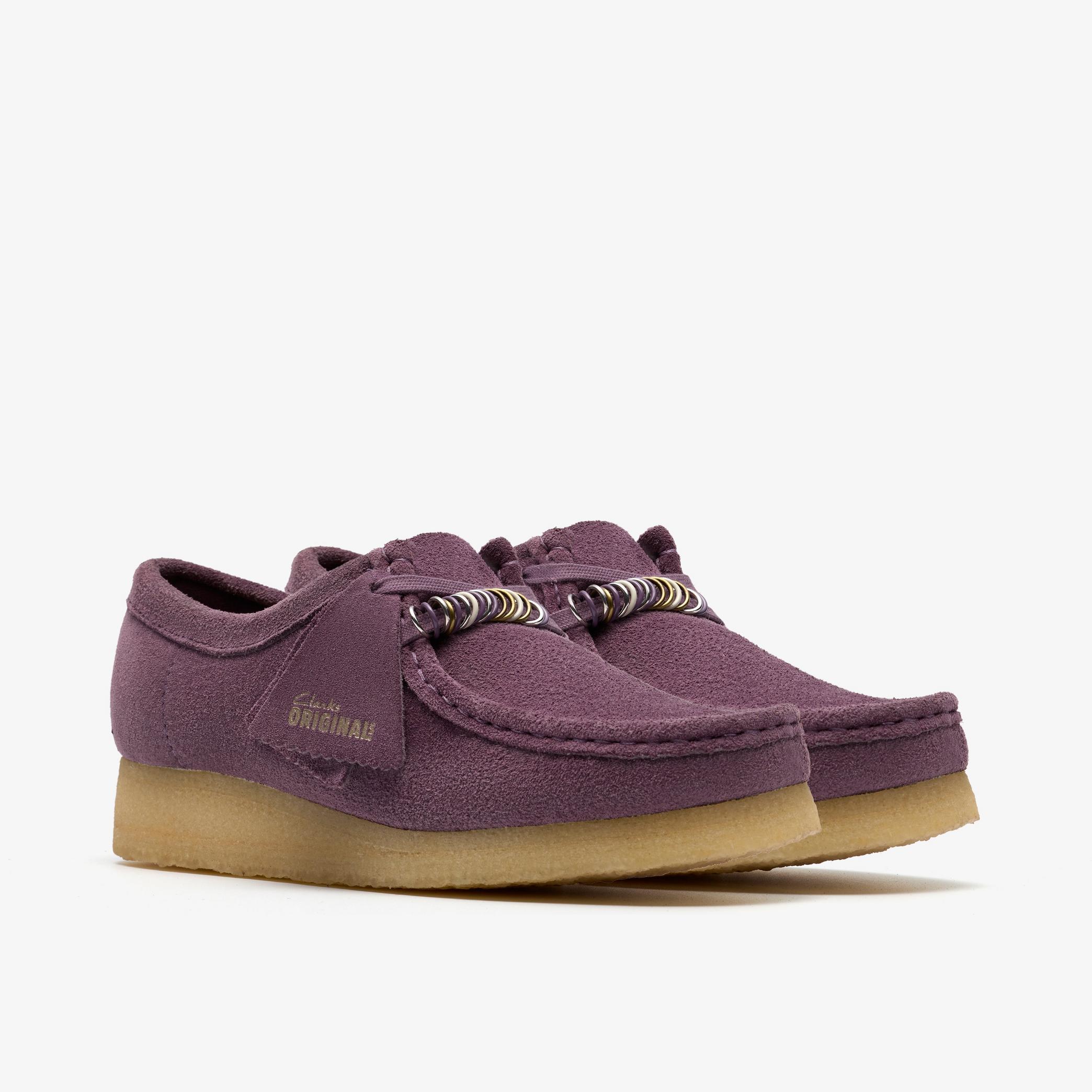 Shop Wallabee Plum Suede