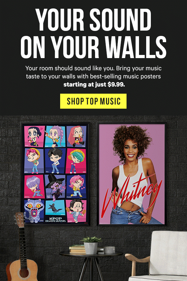 Your Sound On Your Walls: Your room should sound like you. Bring your music taste to your walls with best-selling music posters starting at just $9.99.