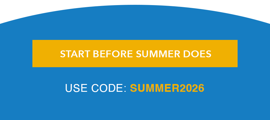 Button: START BEFORE SUMMER DOES. Code SUMMER2026