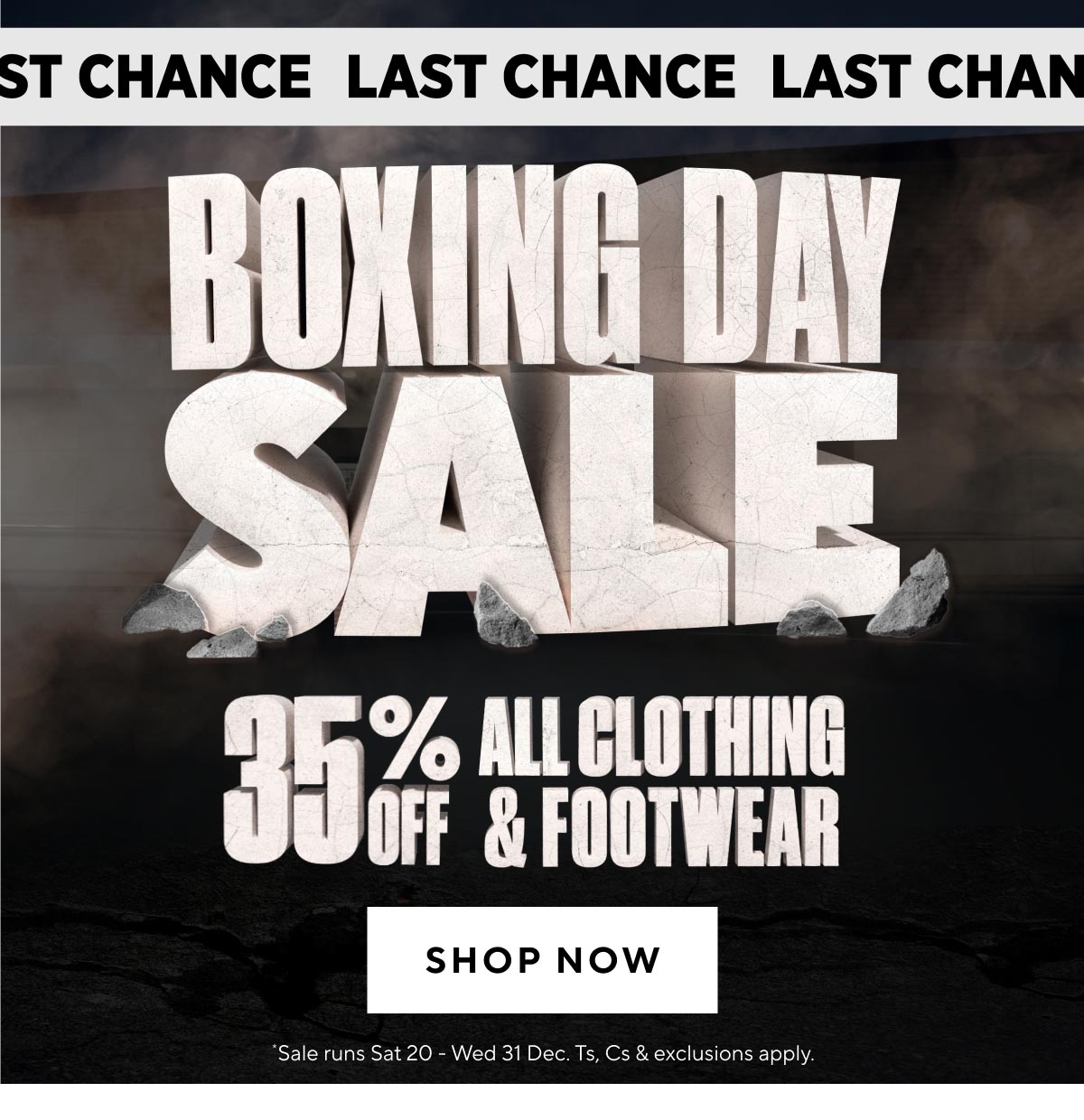 Last Chance Boxing Day Sale