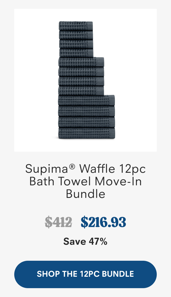 Supima® Waffle 12pc Bath Towel Move-In Bundle