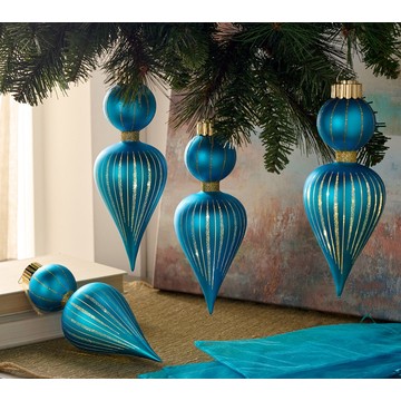 ShWk 8/11 Set of (4) 9.5" Starry Night Ornaments by Valerie