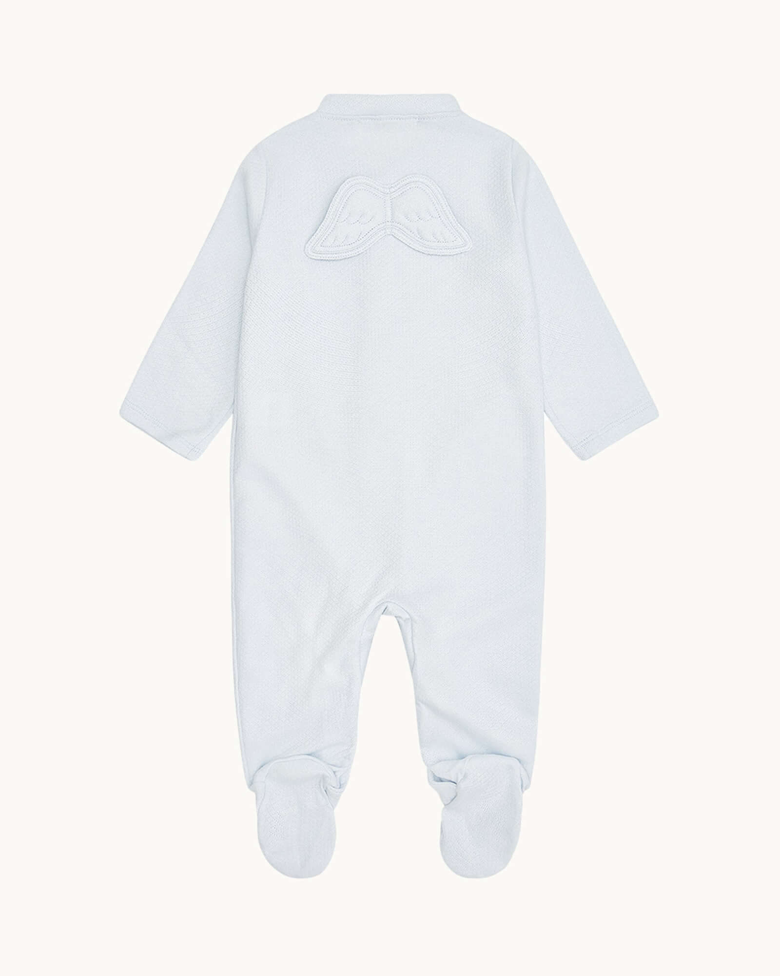 Image of Angel Wing Pointelle Sleepsuit - Blue