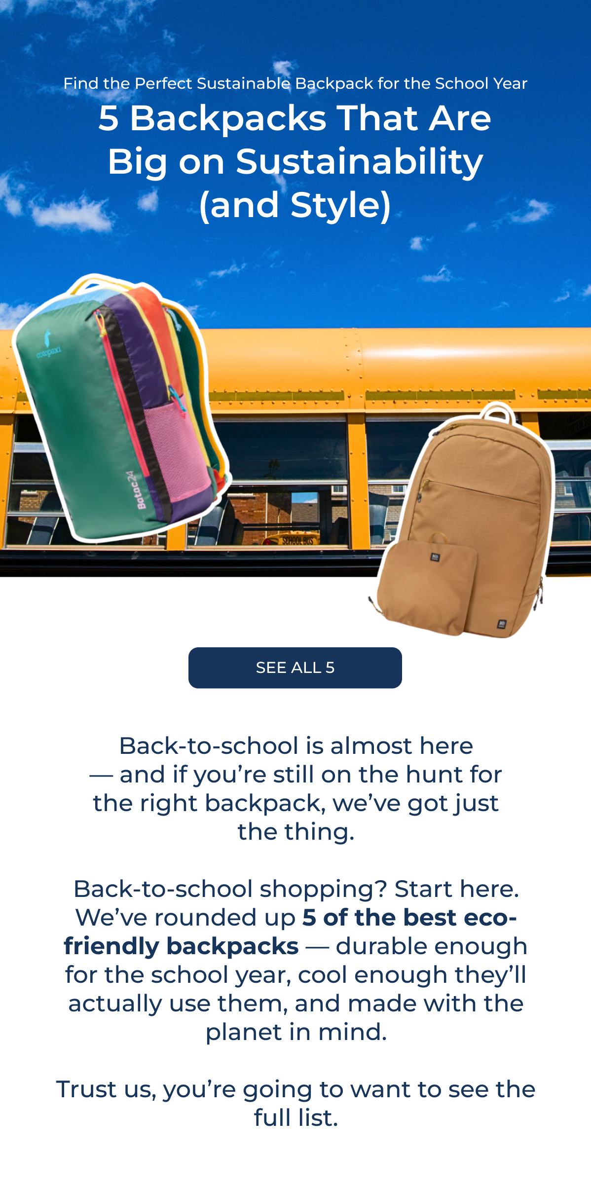 5 Sustainable Backpacks